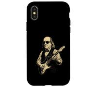 Carcasa para iPhone X/XS Ben Franklin Tocando la Guitarra Divertido 4 de Julio Retro Vintage
