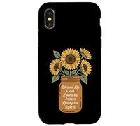 Carcasa para iPhone X/XS Bendecido por Dios, Amado por Jesús, Girasol Bouquet Christian