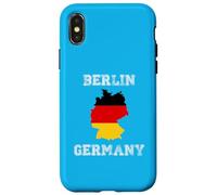 Carcasa para iPhone X/XS Berlín Alemania Vintage Alemania Bandera Mapa Diseño