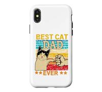 Carcasa para iPhone X/XS Best Cat Dad Ever For Dad Grandpa Fathers Day Cat Daddy