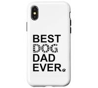 Carcasa para iPhone X/XS Best Dog Dad Ever Sign Dog Dad Paw Print Dog Lover Dogfather