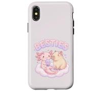 Carcasa para iPhone X/XS Besties Axolotl Capybara Bubble Tea Lindo Kawaii Anime Animal