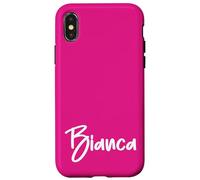Carcasa para iPhone X/XS Bianca Niñas Nombre Hija Mamá Nieta Rosa Blanco