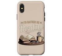 Carcasa para iPhone X/XS Bibliotecaria acogedora de Cat Coffee Prefiero Estar Leyendo un Libro