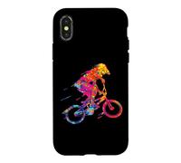 Carcasa para iPhone X/XS Bicicleta BMX Colorida Abstracta Cool Bike Rider