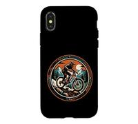Carcasa para iPhone X/XS Bicicleta de montaña Pista de neumáticos Montañas Avent