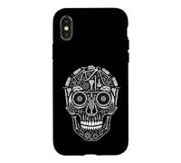 Carcasa para iPhone X/XS Bicicleta Mecánico Cráneo Ciclismo Vector Línea Arte