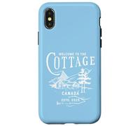 Carcasa para iPhone X/XS Bienvenido a la cabaña Canadá Único Retro Vintage