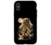 Carcasa para iPhone X/XS Bigfoot Aullando a la Luna Meme Sasquatch