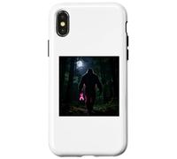 Carcasa para iPhone X/XS Bigfoot Sasquatch Breast Cancer Awareness Pink Ribbon