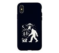 Carcasa para iPhone X/XS Bigfoot Walking Spaniel OVNI Funny Sasquatch Dog Mom Dad