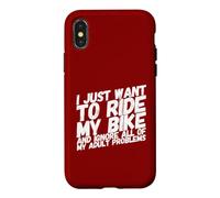 Carcasa para iPhone X/XS Biker I Just Want To Ride My Bike Motocicleta Motocicleta