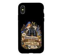 Carcasa para iPhone X/XS Binoculars Before Small Talk pájaro prismáticos