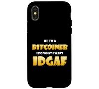 Carcasa para iPhone X/XS Bitcoin Idgaf Meme Cute Blockchain Costume BTC Bitcoiner