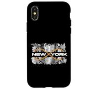Carcasa para iPhone X/XS Black New York City Fashion Design, New York Illustration
