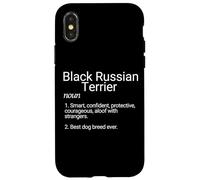 Carcasa para iPhone X/XS Black Russian Terrier Dog Breed Definition Russia Terriers