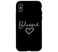 Carcasa para iPhone X/XS Blessed T-Shirt for Women Cute Heart Graphic