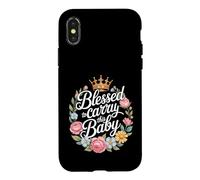 Carcasa para iPhone X/XS Blessed To Carry This Baby Embarazo de mamá Embarazada -