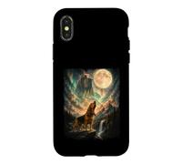 Carcasa para iPhone X/XS Bloodhound Aullando en la Luna - Papá Perro Amante de los sabuesos