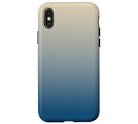 Carcasa para iPhone X/XS Blue Beige Gradient Aesthetic - Minimalist Ombre Design for