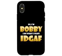 Carcasa para iPhone X/XS Bobby Costume Idgaf Funny Meme Halloween Costume For Bobbys