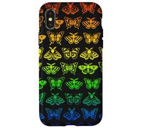 Carcasa para iPhone X/XS Bonito patrón de Polilla de Mariposa arcoíris LGBTQ Pride Month