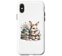 Carcasa para iPhone X/XS Bookish Easter Bunny Reading Book Every Bunny Loves to Read