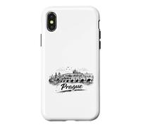 Carcasa para iPhone X/XS Bosquejo de Paisaje Urbano del Puente de Carlos de Pr