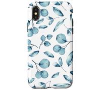 Carcasa para iPhone X/XS Botanical Blue Flower Motif For Women Cute Aesthetic Winter