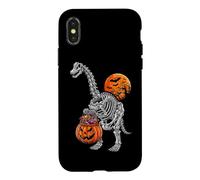 Carcasa para iPhone X/XS Brachiosaurus Apatosaurus Dinosaurio Esqueleto Calabaza Dino Niño