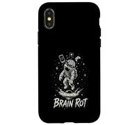 Carcasa para iPhone X/XS Brain Rot Astronaut Graphic Surrealista Space Gamer Meme Gift
