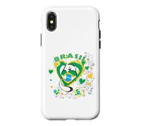 Carcasa para iPhone X/XS Brasil-Brasil - Corazón de Gato Lindo Amante de la Bandera de Brasil
