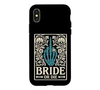 Carcasa para iPhone X/XS Bride Or Die Retro Halloween Despedida de Soltera a Juego
