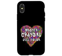Carcasa para iPhone X/XS Broken Crayons Still Color Mental Health Awareness
