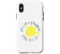Carcasa para iPhone X/XS Broken Crayons Still Color Mental Health Awareness