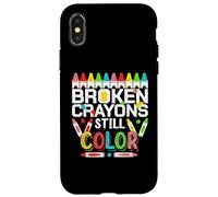 Carcasa para iPhone X/XS Broken Crayons Still Color Mental Health Awareness Men Women