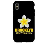 Carcasa para iPhone X/XS Brooklyn New York City Tropical Yellow Frangipani Flower