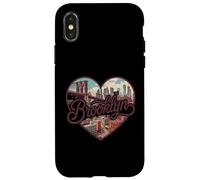 Carcasa para iPhone X/XS Brooklyn Vintage Heart T-Shirt - Retro NYC Bridge Souvenir