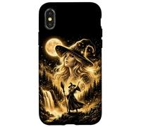 Carcasa para iPhone X/XS Bruja Encantadora Luna Llena Bosque Lanzador de Hechizos