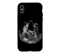 Carcasa para iPhone X/XS Bruja Luna Llena Espeluznante Terror místico Halloween brujería
