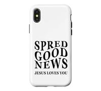Carcasa para iPhone X/XS Buenas Noticias Jesus Loves You Inspiring Christian Back Print