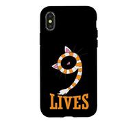 Carcasa para iPhone X/XS Bufanda con Orejas de Gato Cat Nine Lives