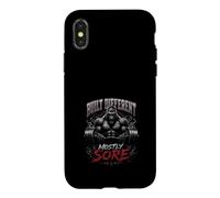 Carcasa para iPhone X/XS Built Different Mostly Sore Camiseta Gym