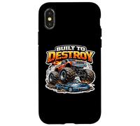 Carcasa para iPhone X/XS Built To Destroy Monster Truck Lover - Cita para entusiastas de los fanáticos