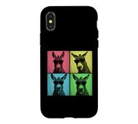 Carcasa para iPhone X/XS Burro Pop Art Funny Farm Animal Lover Photo Booth