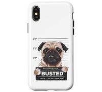 Carcasa para iPhone X/XS Busted Pug Mugshot Funny Dog Humor