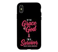 Carcasa para iPhone X/XS by The Grace God I'm A Survivor Breast Cancer Awareness