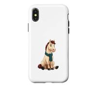 Carcasa para iPhone X/XS Caballo Lector con Libro y Bufanda