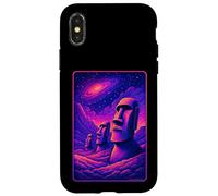 Carcasa para iPhone X/XS Cabezas Moai Isla de Pascua - Arte de la Galaxia Alienígena Rapa NUI