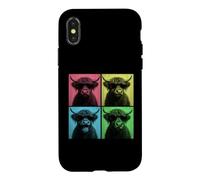 Carcasa para iPhone X/XS Cabina de Fotos Divertida para Amantes de los Animales de Granja de Highland Cow Pop Art